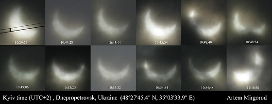 Частное солнечное затмение 4 января 2011 г - планетарий